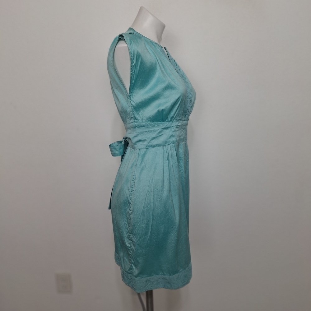 Calypso St. Barth Silk Blue Embroidered Coquette Pockets Coastal Mini Dress XS - Picture 5 of 14
